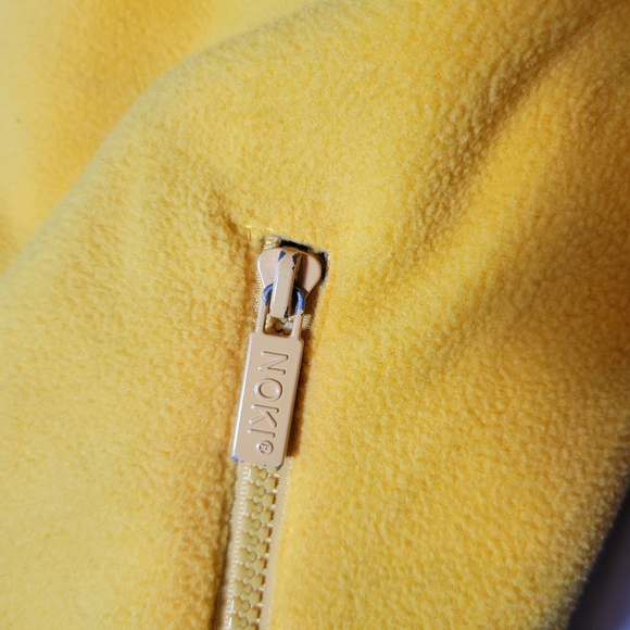 NOKI blue and yellow reversible down puffer coat with hood Size Small - Picture 13 of 16